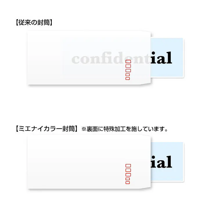 洋長3窓付きミエナイ（透けない）白封筒100g/m² - Master
