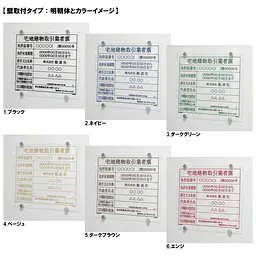 宅地建物取引業者票：透明アクリル板+インクジェット印刷 - Master