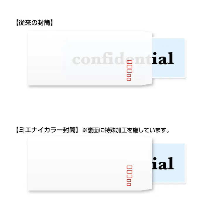 長3窓付きミエナイ（透けない）白封筒100g/m² - Master